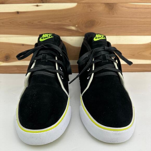 Nike Toki Mid Trainers Suede Leather Mens Black/Green size 12